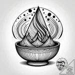 Singing bowl with sound waves visibly ripplin… – style Jagger Old – tattoo sketch (04.11.2025 16:23)