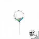 A whimsical bubble floating towards moon, dre… – style Flux Inscriptions – tattoo sketch (04.11.2025 16:28)