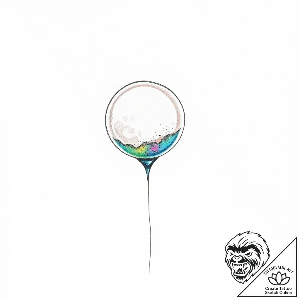 A whimsical bubble floating towards moon, dre... - style Flux Inscriptions - tattoo sketch (04.11.2025 16:28)