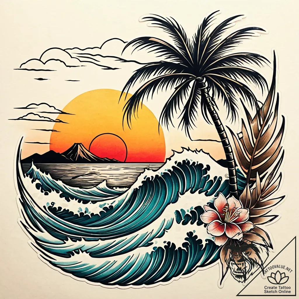 Tat tattoo sketch, palm tree fronds silhouett... - style Jaeger Simple - tattoo sketch (04.11.2025 16:33)