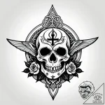 Pendulum runes glowing faintly, tattoo drawin… – style Jagger Old – tattoo sketch (04.11.2025 17:03)