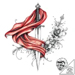 Unseen blade beneath crimson veil, tattoo ske… – style Flux Inscriptions – tattoo sketch (04.11.2025 17:08)