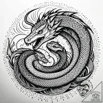 Glacial serpent through spectral storm, tatto… – style Jaeger Simple – tattoo sketch (04.11.2025 17:13)