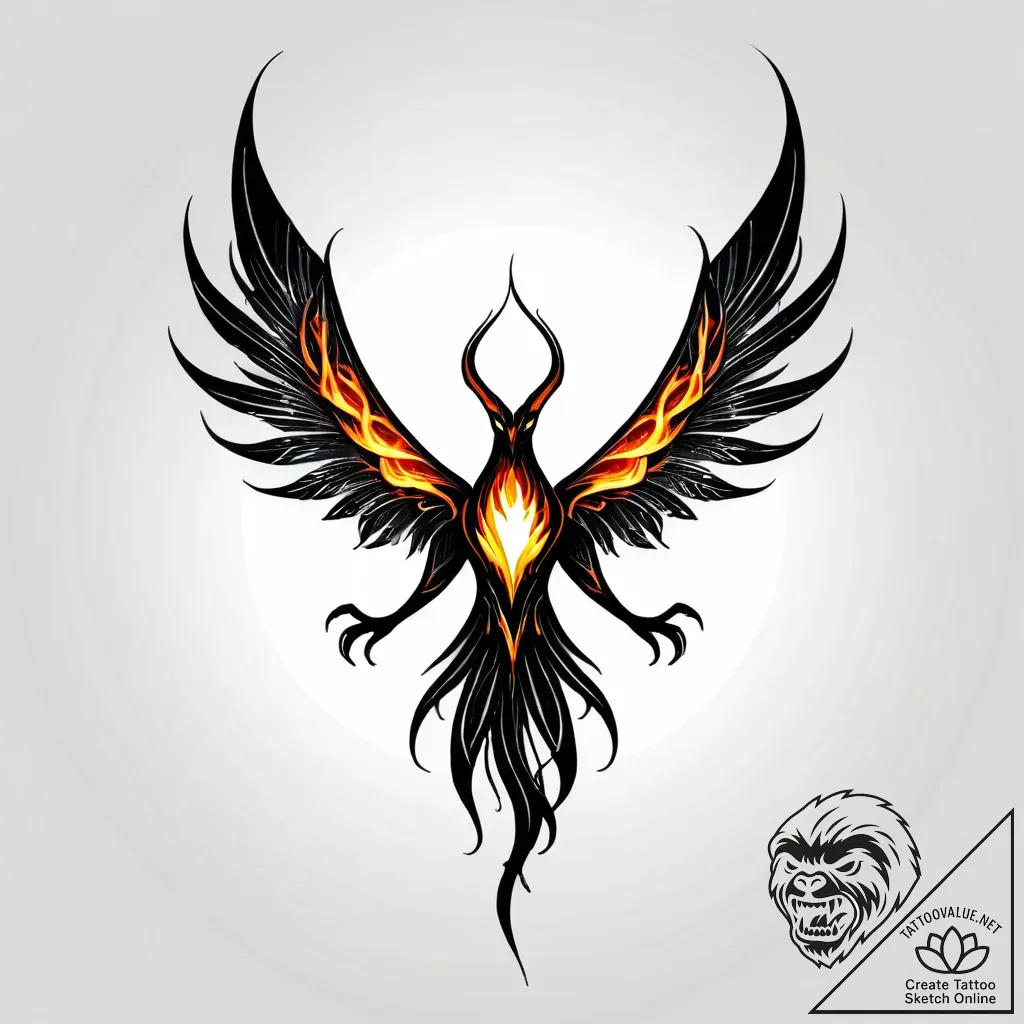 Tat tattoo sketch, emberвђ™s fiery wings unfo... - style Jagger Old - tattoo sketch (04.11.2025 17:43)