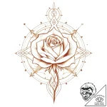 Astral rose frozen in space, tattoo flash she… – style Flux Inscriptions – tattoo sketch (04.11.2025 18:28)