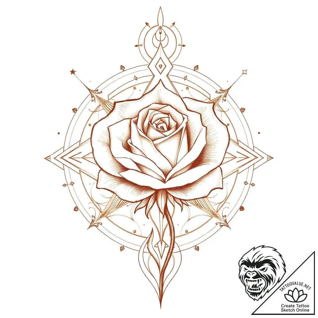 Astral rose frozen in space, tattoo flash she... - style Flux Inscriptions - tattoo sketch (04.11.2025 18:28)