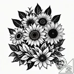A cheerful bouquet of sunflowers, bright and… – style Jagger Old – tattoo sketch (04.11.2025 18:43)