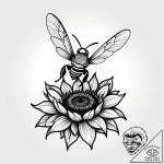 Tat tattoo sketch, lively honeybee collecting… – style Jagger Old – tattoo sketch (04.11.2025 19:03)