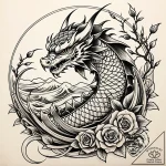 Rose vine coiling through bone cage, artistic… – style Jaeger Simple – tattoo sketch (04.11.2025 19:13)