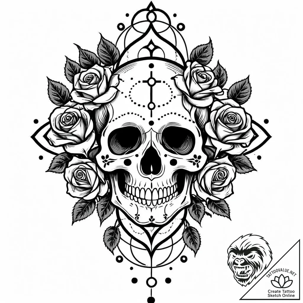 Dots (as a pattern), tattoo drawing outline,... - style Jaeger Mini - tattoo sketch (04.11.2025 19:58)