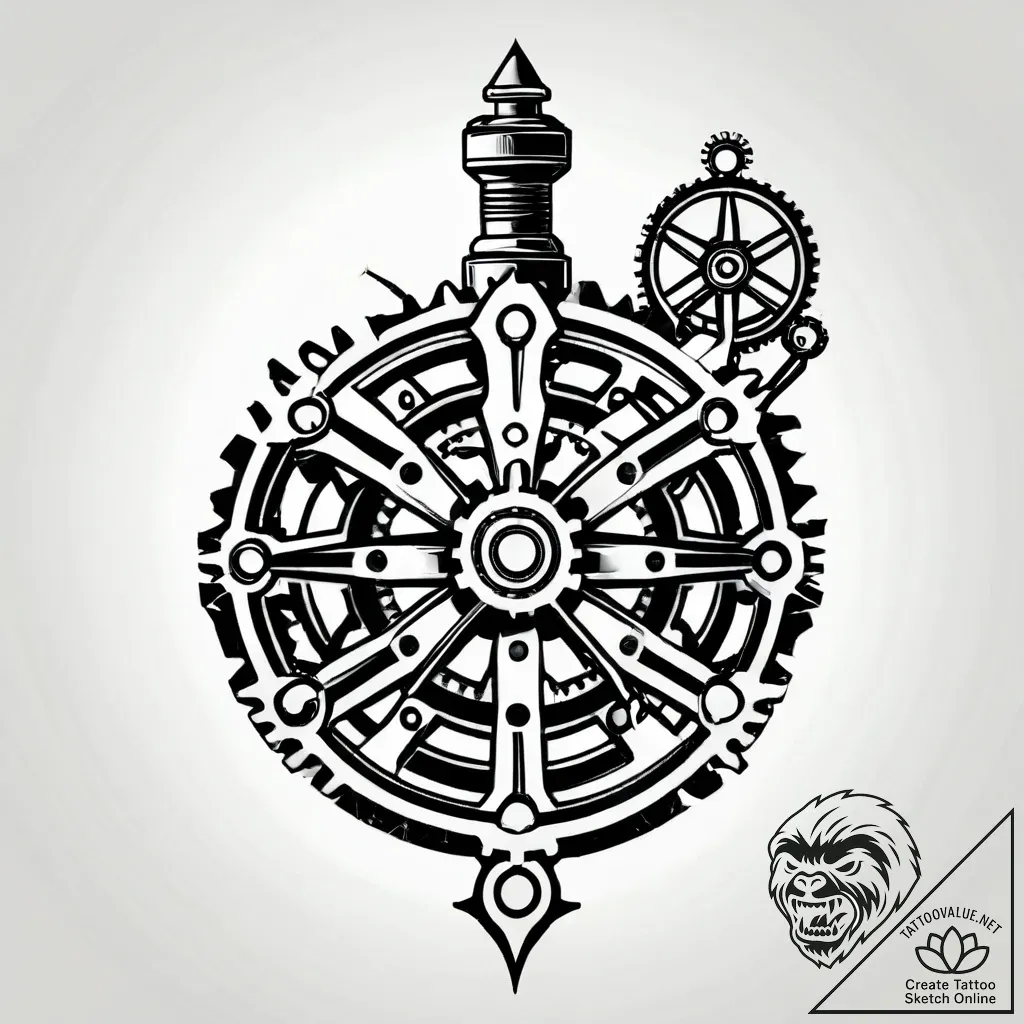 Factory gear system, massive and grinding, wi... - style Jagger Old - tattoo sketch (04.11.2025 20:03)