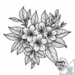 A vibrant bougainvillea plant climbing a wall… – style Jaeger Mini – tattoo sketch (04.11.2025 20:38)