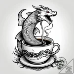 Coffee cup with steam rising to form a ghost,… – style Jagger Old – tattoo sketch (04.11.2025 20:43)