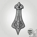 Executioner’s axe, chipped and stained, resti… – style Jagger Old – tattoo sketch (04.11.2025 21:03)