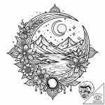 Lunar bloom beneath icy river, artistic tatto… – style Jaeger Mini – tattoo sketch (04.11.2025 21:18)