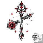 Keystone fractured with sigils, concept art f… – style Flux Inscriptions – tattoo sketch (04.11.2025 22:08)