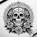 Hieroglyphs glowing on an ancient stone table… – style Jaeger Simple – tattoo sketch (04.11.2025 22:13)