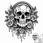 Dripping faucet with drops turning into tiny… – style Jaeger Mini – tattoo sketch (04.11.2025 22:18)