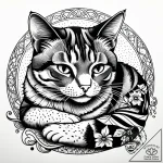 Tat tattoo sketch, vintage style domestic cat… – style Jaeger Simple – tattoo sketch (04.11.2025 22:33)