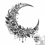 Crescent moon, concept art for tattoo, clean… – style Jaeger Mini – tattoo sketch (04.11.2025 22:38)