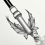 Injector needle filled with a volatile, glowi… – style Jaeger Simple – tattoo sketch (04.11.2025 22:53)