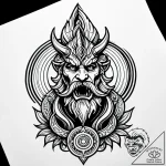 Poseidon, wrathful, commanding a tsunami, con… – style Jagger Old – tattoo sketch (04.11.2025 23:23)