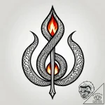 Burning serpent forming rune, ink illustratio… – style Jagger Old – tattoo sketch (05.11.2025 00:03)