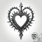 Barbed wire wrapped around a bleeding heart,… – style Jagger Old – tattoo sketch (05.11.2025 00:43)