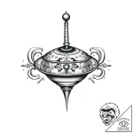A spinning top, concept art for tattoo, ornam… – style Flux Inscriptions – tattoo sketch (05.11.2025 00:48)