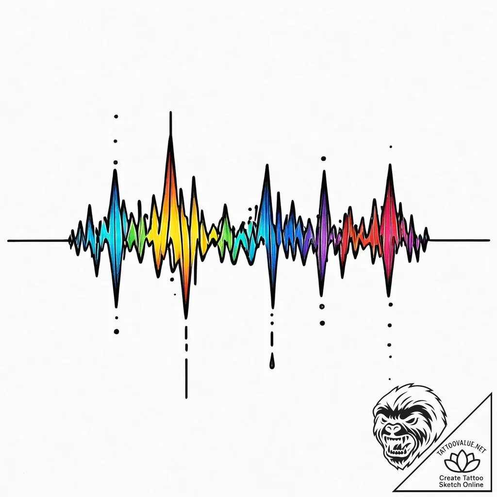 Audio waveform of a specific word (eg, "love"... - style Jaeger Mini - tattoo sketch (05.11.2025 01:18)