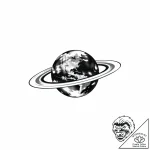 Planet earth with a ring like saturn, tattoo… – style Flux Inscriptions – tattoo sketch (05.11.2025 01:48)
