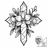 Orchid blooming through stone wall, tattoo dr… – style Jaeger Mini – tattoo sketch (05.11.2025 01:58)