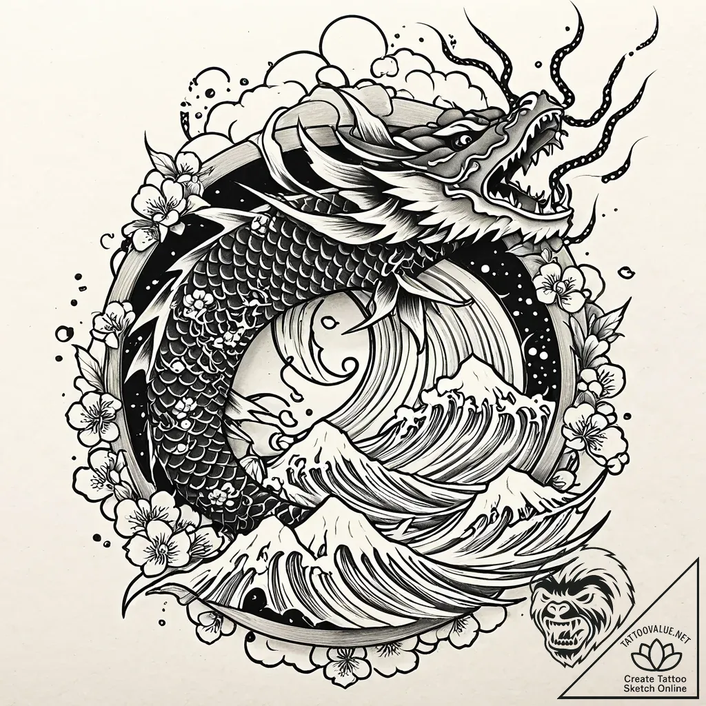 Meteor blade through spectral gate, tattoo sk... - style Jaeger Mini - tattoo sketch (05.11.2025 02:38)