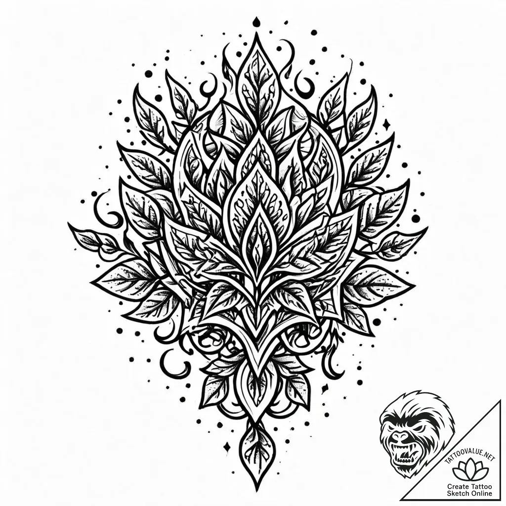 Burning ivy consuming armor, tattoo flash she... - style Jaeger Mini - tattoo sketch (05.11.2025 02:53)