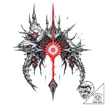 Quasar being harnessed by a colossal, biomech… – style Flux Inscriptions – tattoo sketch (05.11.2025 03:03)