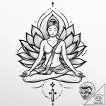 Tat tattoo sketch, yogi in tree pose with min… – style Jaeger Mini – tattoo sketch (05.11.2025 03:13)