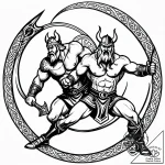 Tattoo sketch, asterix and vikings battle sce… – style Jagger Old – tattoo sketch (05.11.2025 03:18)