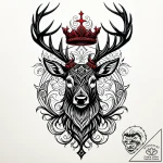 Black stag crowned in obsidian, tattoo sketch… – style Jaeger Simple – tattoo sketch (05.11.2025 03:28)