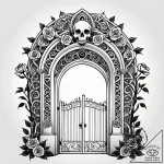 Labyrinth doorway beneath iron gate, artistic… – style Jagger Old – tattoo sketch (05.11.2025 03:38)