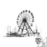 An abandoned amusement park at dusk, rusted f… – style Flux Inscriptions – tattoo sketch (05.11.2025 03:43)