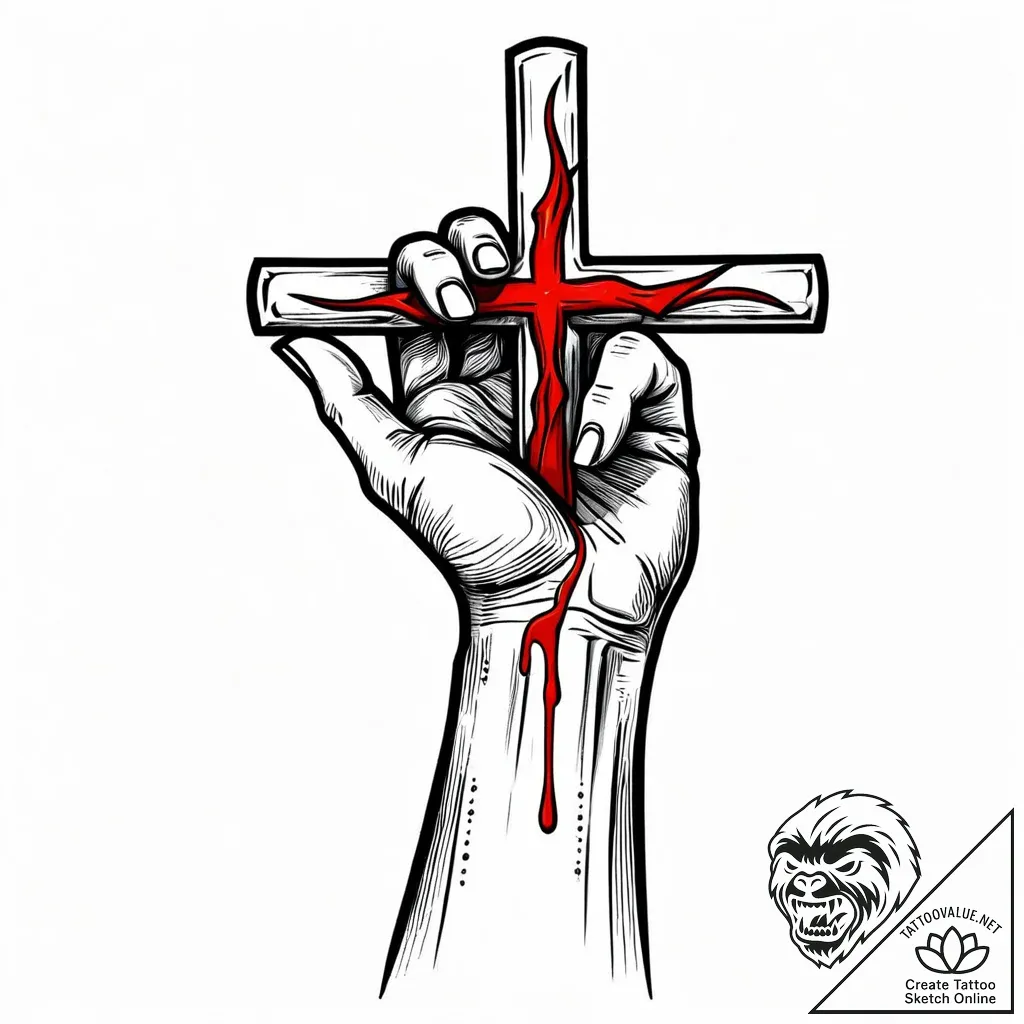 Bone hand rising from soil, ink illustration... - style Jaeger Mini - tattoo sketch (05.11.2025 03:53)