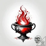 Alchemy cauldron with spectral smoke, concept… – style Jagger Old – tattoo sketch (05.11.2025 04:18)