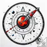 Telescope, pointed towards a specific planet… – style Jagger Old – tattoo sketch (05.11.2025 04:58)