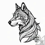 Tat tattoo sketch, macha with wolf silhouette… – style Jagger Old – tattoo sketch (05.11.2025 05:18)