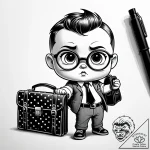 Tattoo sketch, boss baby with briefcase and g… – style Jaeger Simple – tattoo sketch (05.11.2025 05:28)