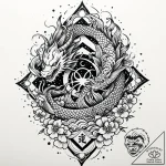 Cosmic sigil pulsing with light, ink illustra… – style Jaeger Mini – tattoo sketch (05.11.2025 05:33)