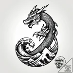 Ice glyph beneath burning sky, ink illustrati… – style Jagger Old – tattoo sketch (05.11.2025 05:39)