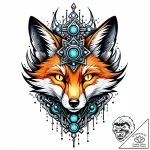 Cybernetic fox with glowing optic nerves, ink… – style Jaeger Mini – tattoo sketch (05.11.2025 05:53)