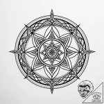 Bone circle in ritual pit, ink illustration f… – style Jaeger Simple – tattoo sketch (05.11.2025 06:08)