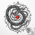 Astral serpent bridging galaxies, artistic ta… – style Jaeger Mini – tattoo sketch (05.11.2025 06:13)